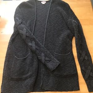 Mossimo Grey Criss Cross detailed cardigan